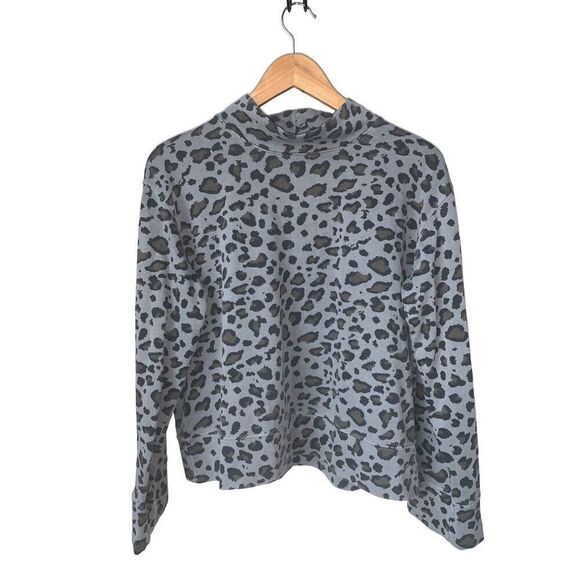 SUNDRY LEOPARD PRINT FUNNELNECK SWEATSHIRT - Picture 5 of 12